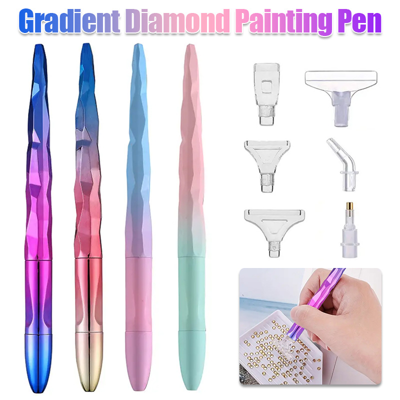 Art Craft Kits - Farbverlauf-Diamantmalerei-Stiftset mit 6 Stiftspitzen, DIY-Kunsthandwerk-Zubehör, Weihnachtsgeschenk