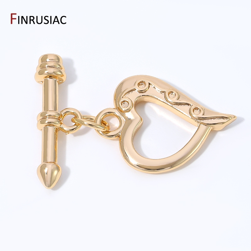 Art Craft Making - 14K vergoldete Messing-Herzform-Knebelverschlüsse, Schloss für Schmuck,
