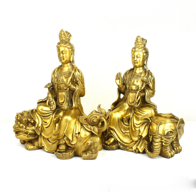 Art Craft Elephant - Manjushri Samantabhadra Buddha Figur mit grünem