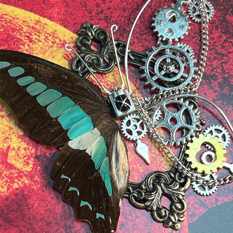 Art Craft Kits - Steampunk Schmetterlingsrahmen DIY-Set Echtes Insektenexemplar Mechanisches