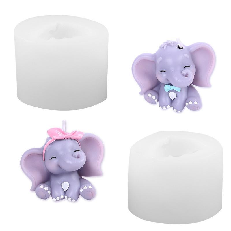 Art Craft Elephant - Niedliche 3D-Elefanten-Silikonform für Kerzen, Ungiftig, Leicht