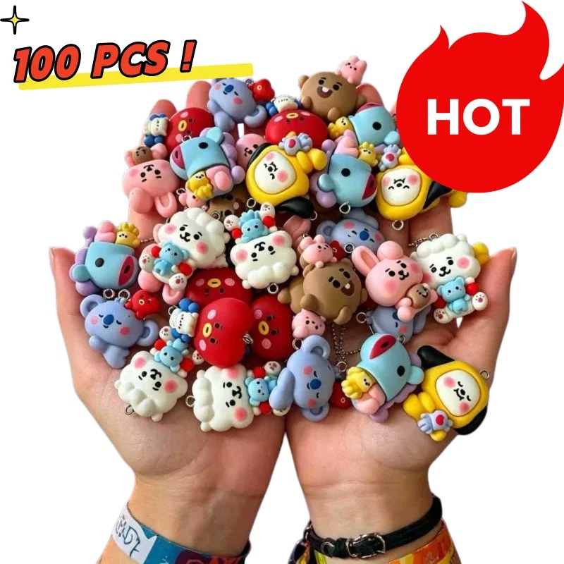 Art Craft Making - 7 Stück BT21 Harz-Cartoon-Anhänger DIY-Zubehör Bastelbedarf