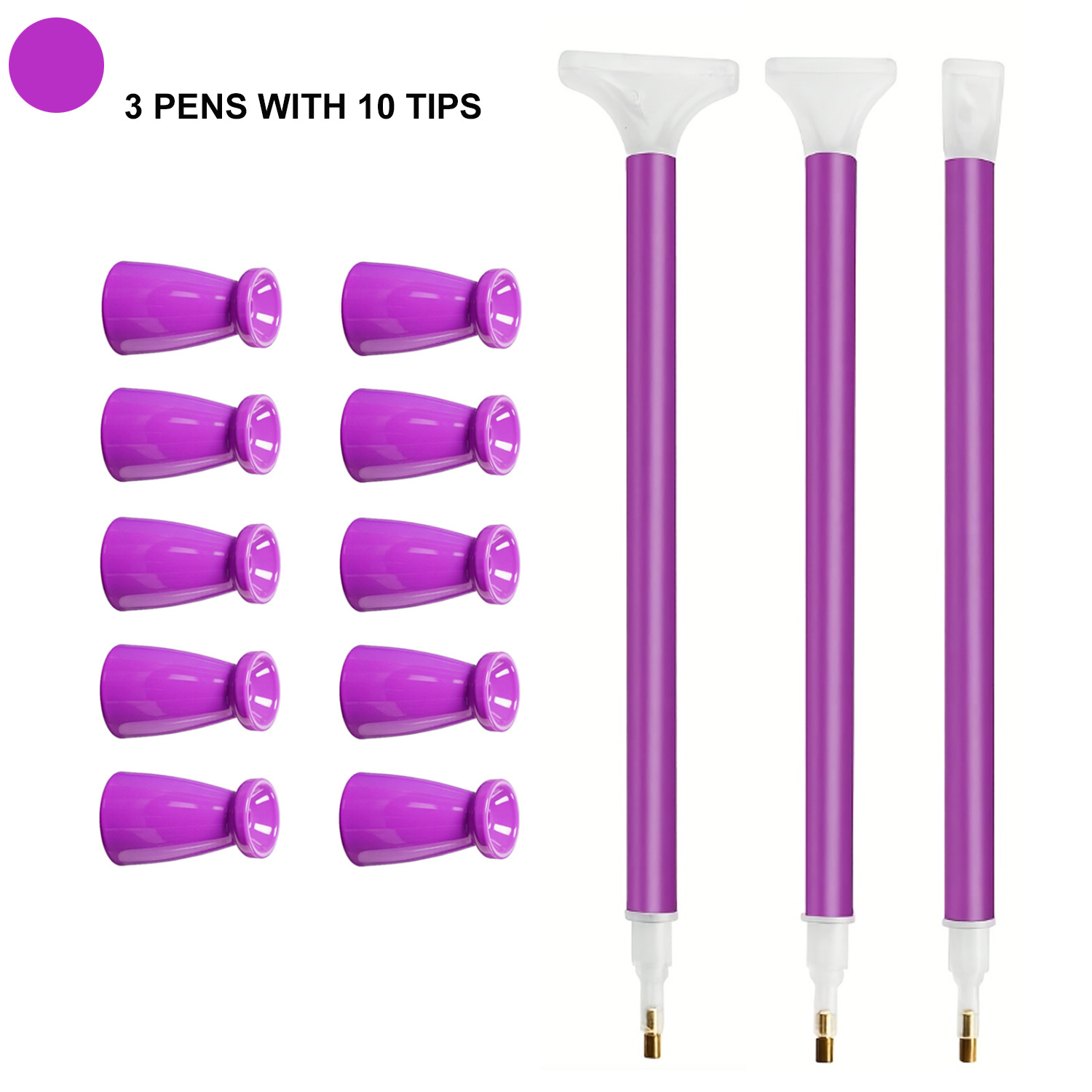 Art Craft Kits - 10 Silikonspitzen & 3 Stifte Diamantmalerei-Stiftset,