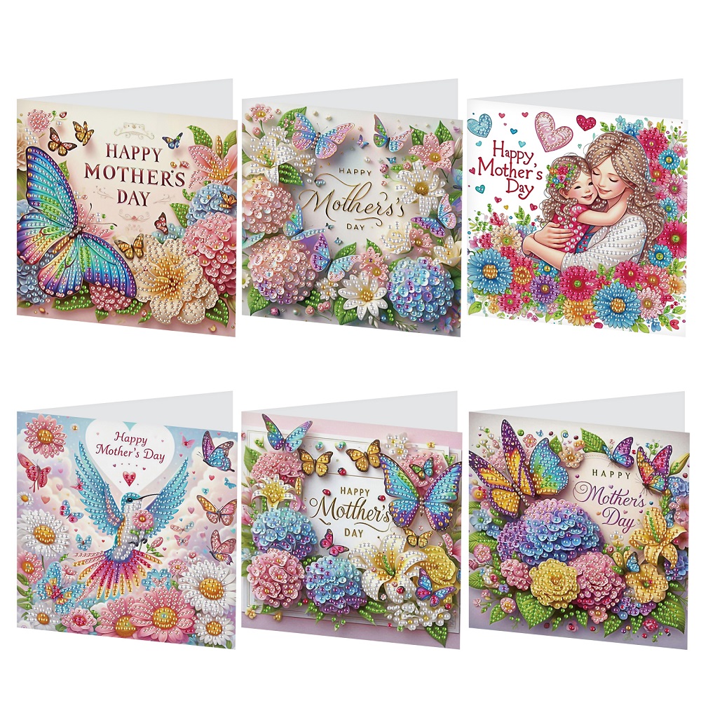 Art Craft Kits - 6-teiliges Grußkarten-Set für Diamant-Kunstmalerei, alles Gute
