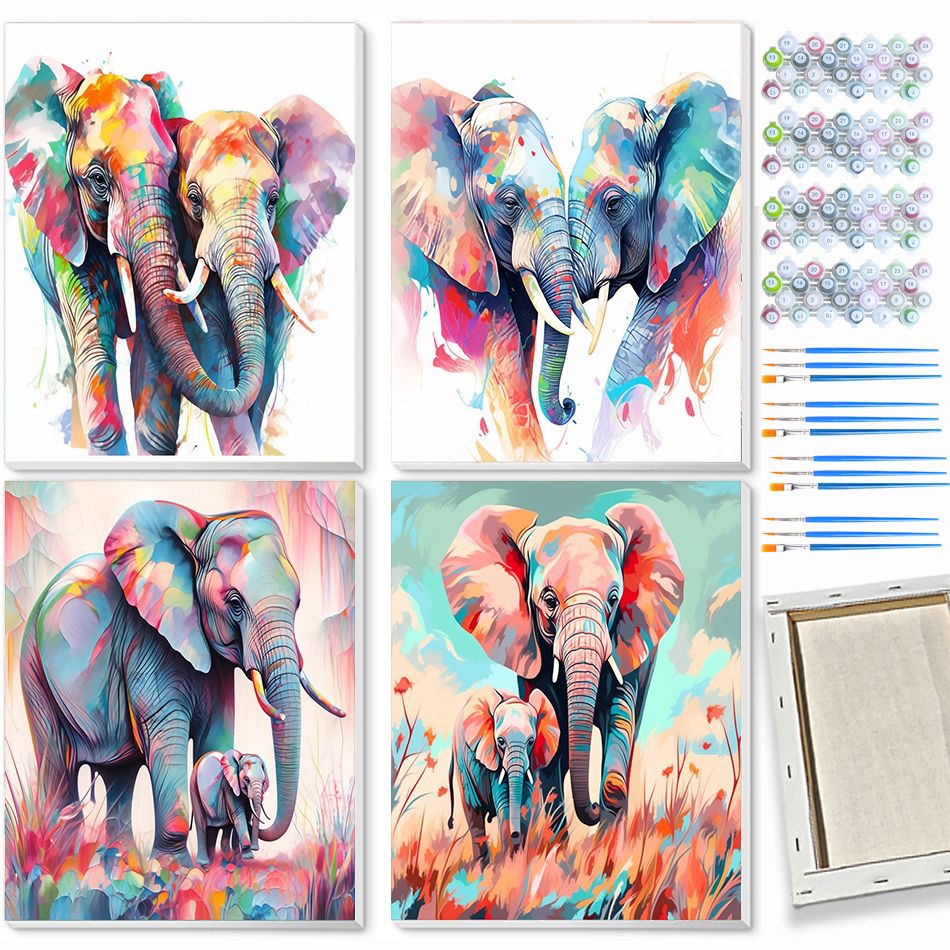 Art Craft Elephant - CHENISTOR Elefanten-Malerei nach Zahlen, Kunsthandwerk, Dekorative
