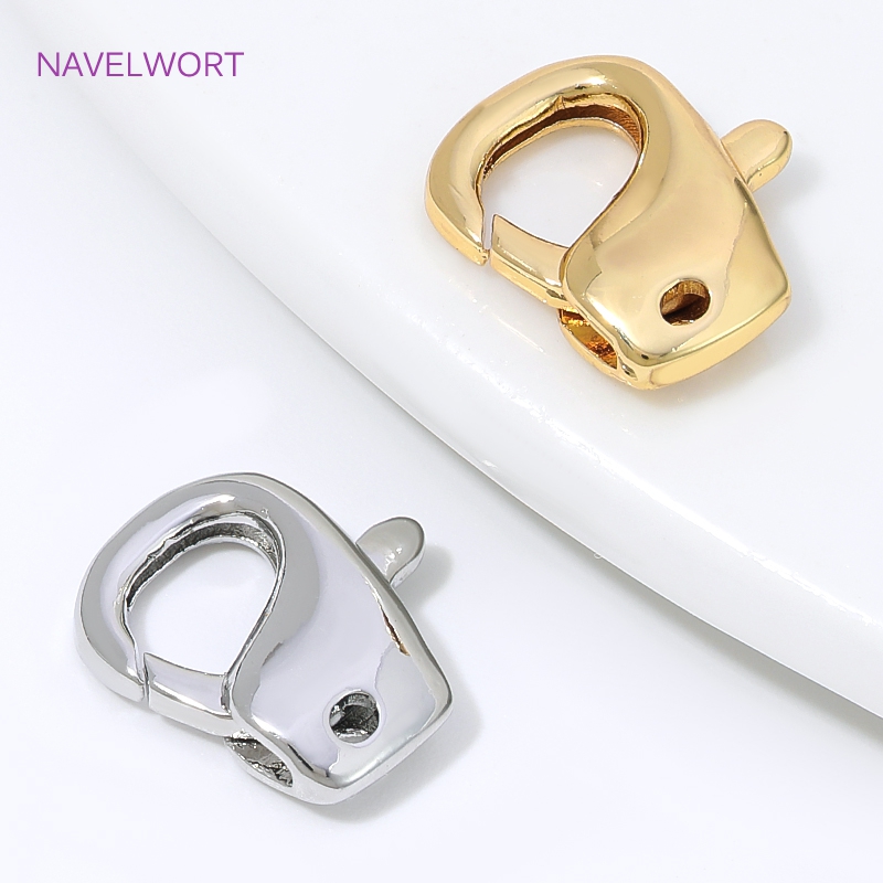 Art Craft Making - 13mm*11,5mm 18K vergoldeter Karabinerverschluss, Messing-Federkarabiner für