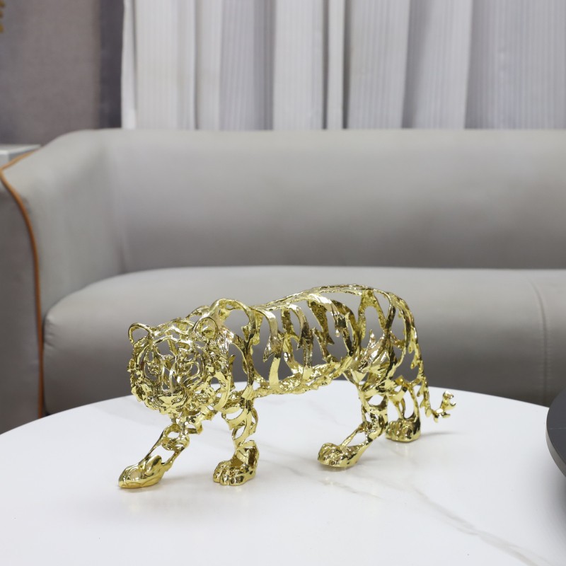Art Craft Elephant - Metallhandwerk, künstliche Tierskulptur, goldener durchbrochener Löwe,
