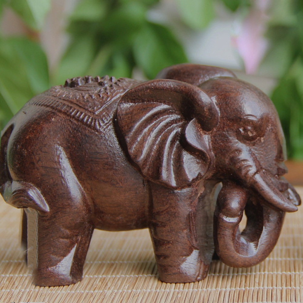 Art Craft Elephant - Holz Elefanten Skulptur Dekoration Buddha Tier