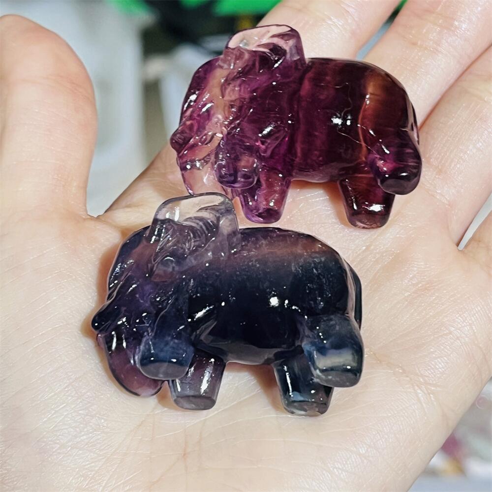 2 Stück farbiger Fluorit-Krist – Art Craft Elephant Bewertung und Preis