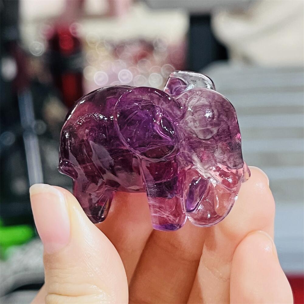 2 Stück farbiger Fluorit-Krist – Art Craft Elephant Bewertung und Preis