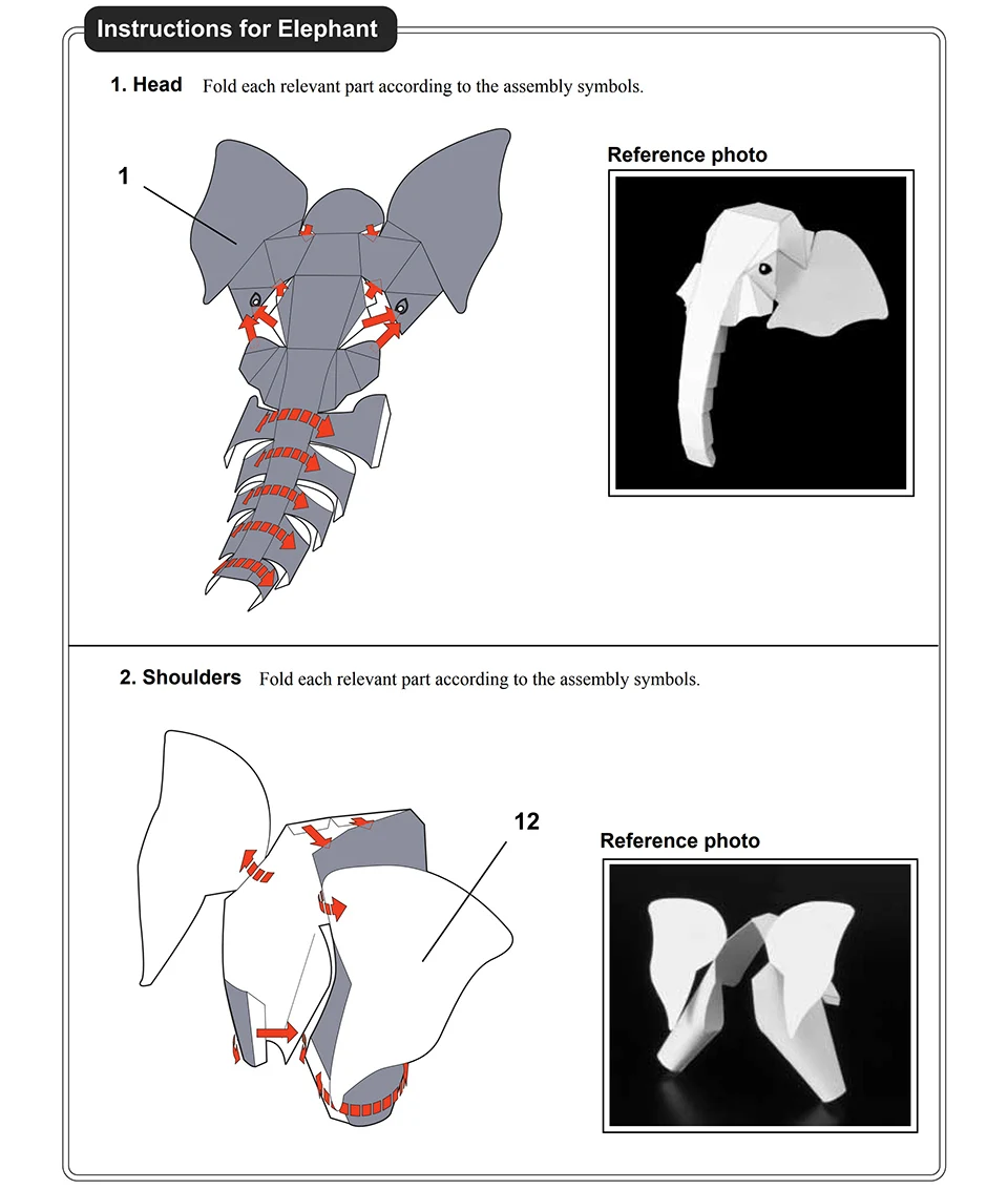 Afrikanischer Elefant Origami  – Art Craft Elephant Bewertung und Preis