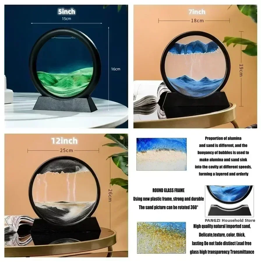 3D Bewegliches Sandbild Rundes – Art Craft Earth Day Bewertung und Preis
