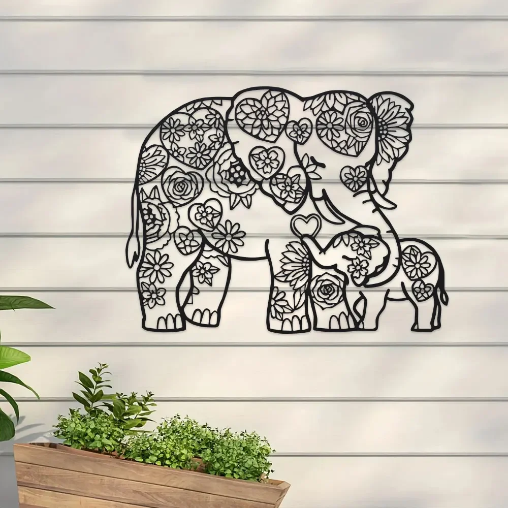 Eiserner Elefant mit floralen  – Art Craft Elephant Bewertung und Preis