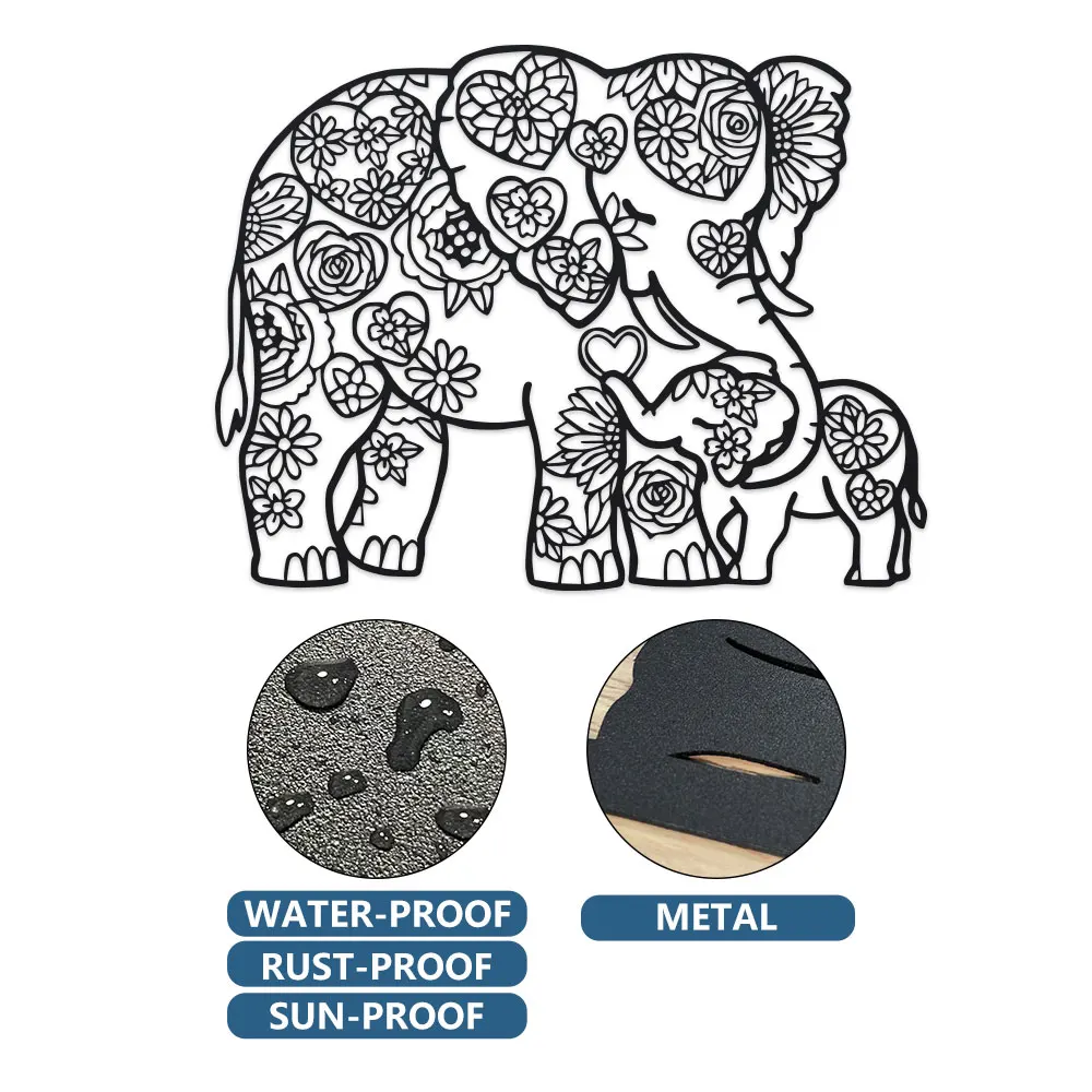 Eiserner Elefant mit floralen  – Art Craft Elephant Bewertung und Preis