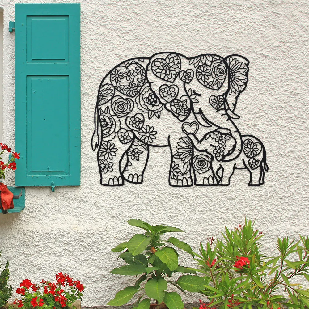 Eiserner Elefant mit floralen  – Art Craft Elephant Bewertung und Preis